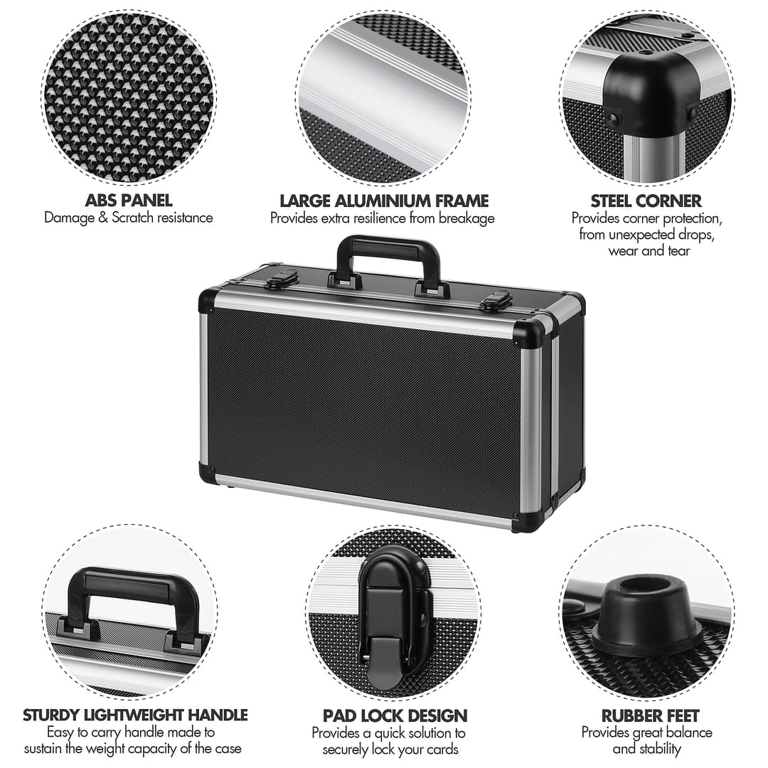 Graded Card Trading Case - 4 Row - Black/Silver - Image 5