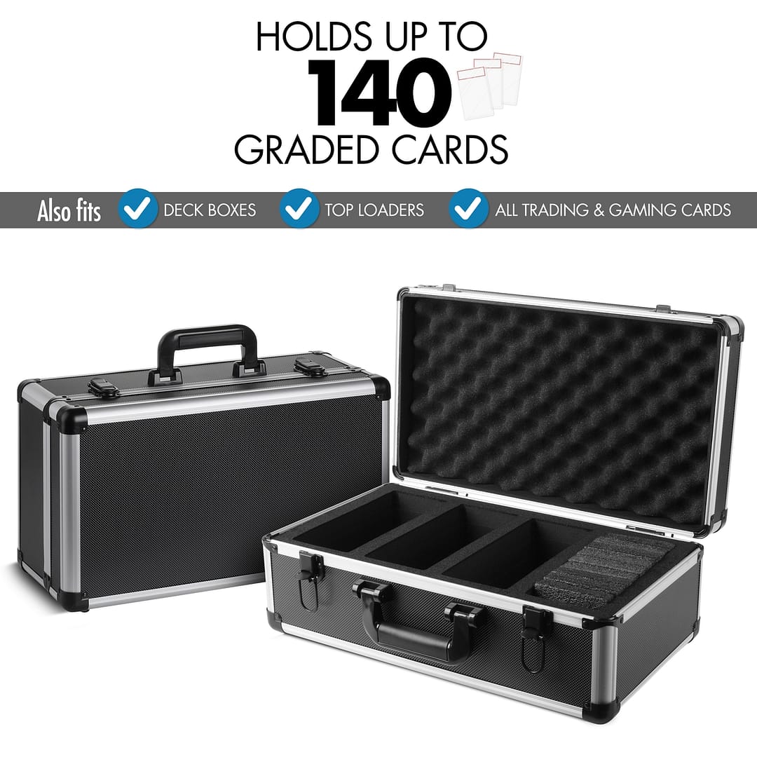 Graded Card Trading Case - 4 Row - Black/Silver - Image 7