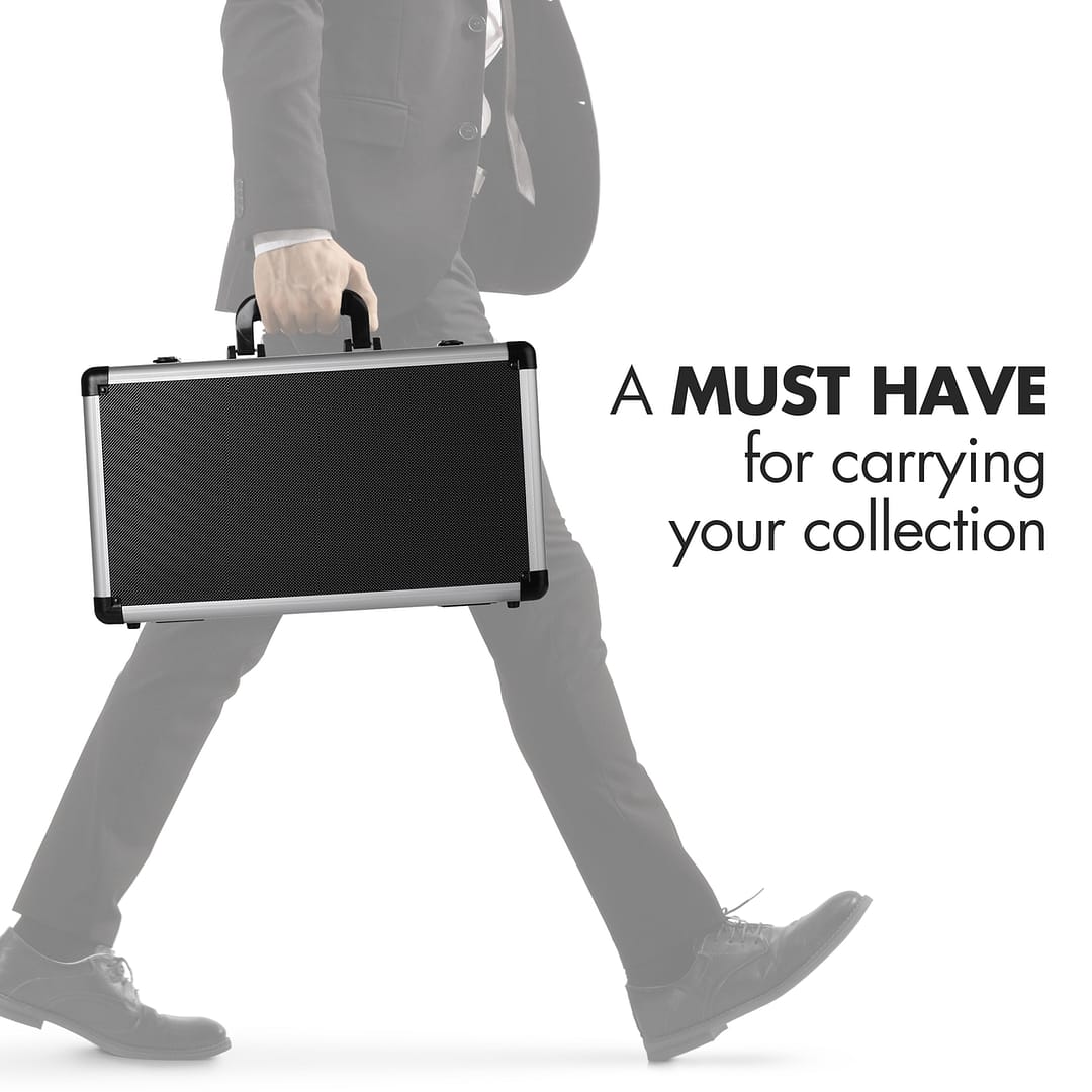 Graded Card Trading Case - 4 Row - Black/Silver - Image 9