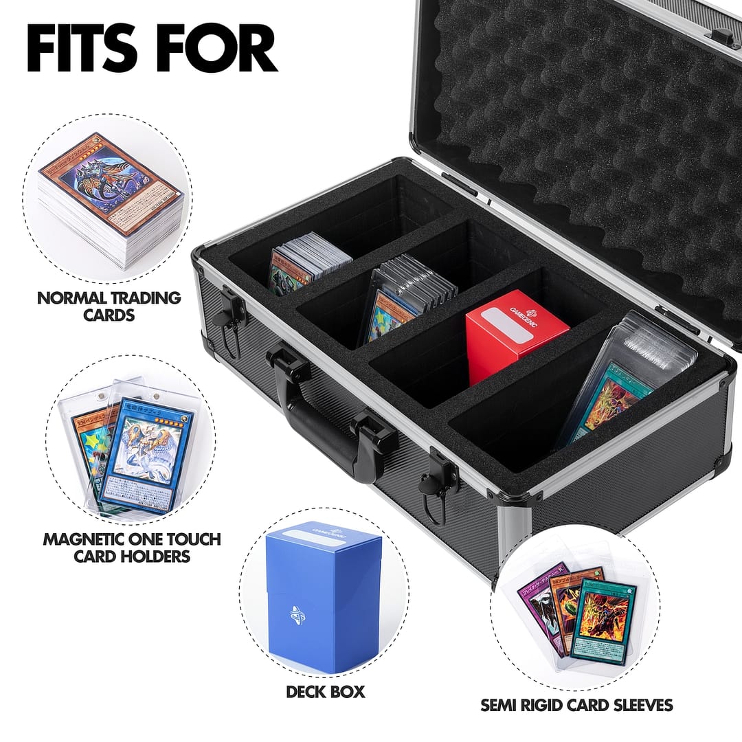 Graded Card Trading Case - 4 Row - Black/Silver - Image 8