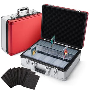 Toploader Trading Case - 3 Row - Red/Silver