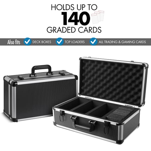 Graded Card Trading Case - 4 Row - Black/Silver - Image 7