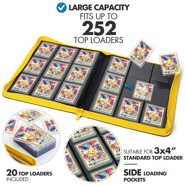 Toploader 9 Pocket Side-Loading Binder - Yellow - Image 2