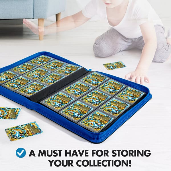 Trading Card 9 Pocket Side-Loading Binder - Black and Blue - Image 5
