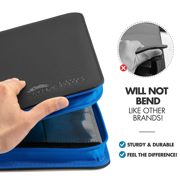 Trading Card 9 Pocket Side-Loading Binder - Black and Blue - Image 7