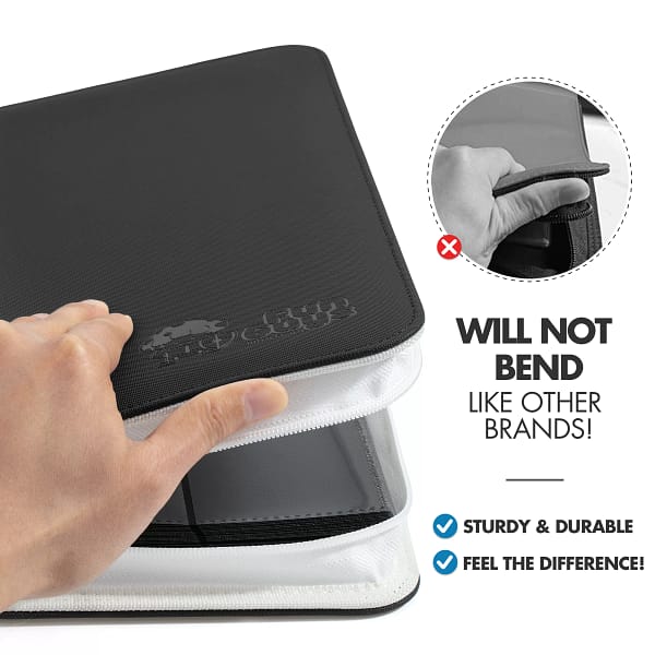 Trading Card 9 Pocket Side-Loading Binder - Black and White - Image 7