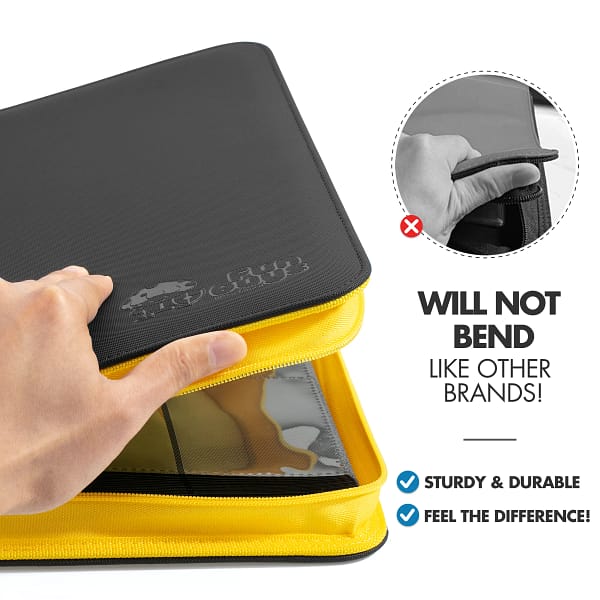 Trading Card 9 Pocket Side-Loading Binder - Black and Yellow - Image 7