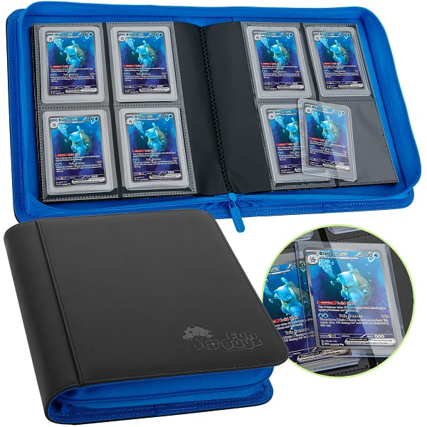 Toploader 4 Pocket Side-Loading Binder - Black and Blue