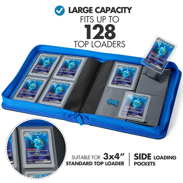 Toploader 4 Pocket Side-Loading Binder - Black and Blue - Image 2
