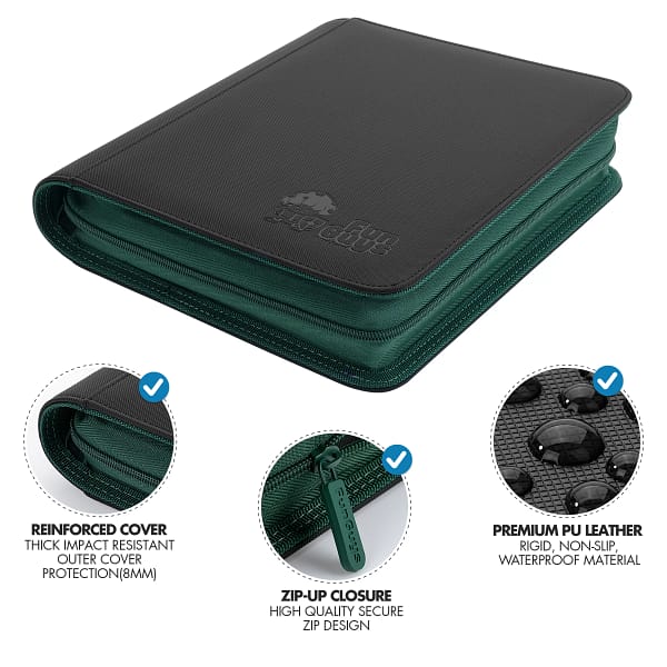 Toploader 4 Pocket Side-Loading Binder - Black and Green - Image 4