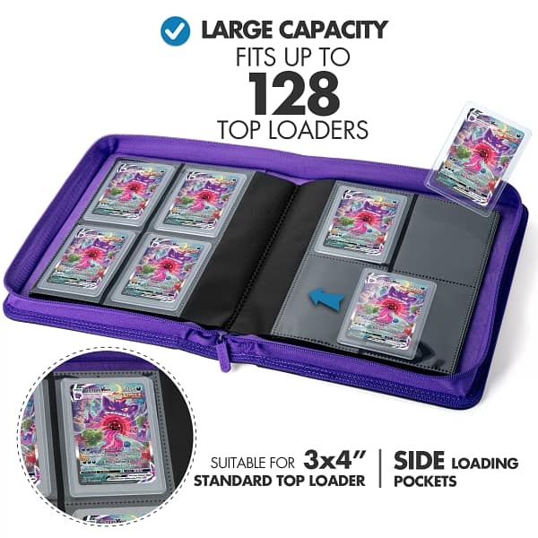 Toploader 4 Pocket Side-Loading Binder - Black and Purple - Image 2
