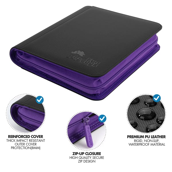 Toploader 4 Pocket Side-Loading Binder - Black and Purple - Image 4