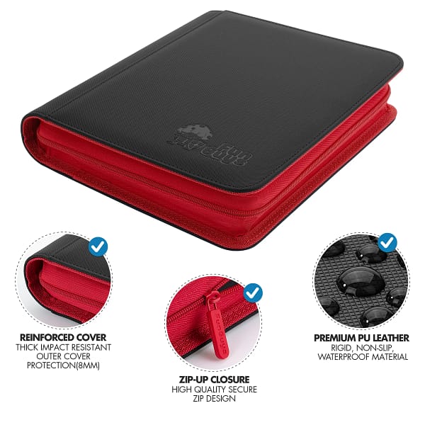 Toploader 4 Pocket Side-Loading Binder - Black and Red - Image 4