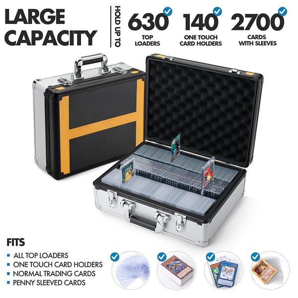 Toploader Trading Case - 3 Row - Black/Gold - Image 3