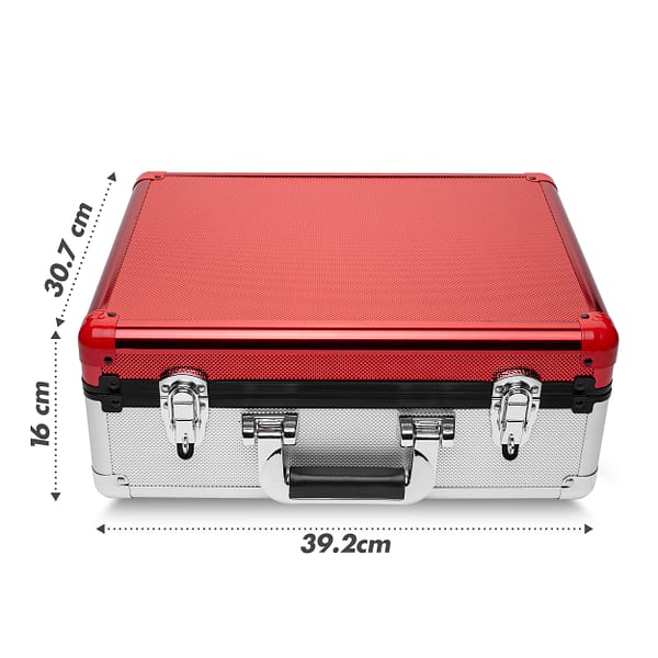Toploader Trading Case - 3 Row - Red/Silver - Image 2