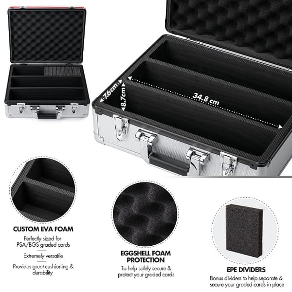 Toploader Trading Case - 3 Row - Red/Silver - Image 4